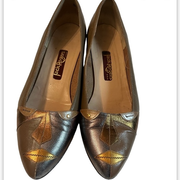 Jack Rogers Vintage Women’s Sz 7.5 Heels 3 Dimensional Face Graphic shoes - Picture 2 of 9